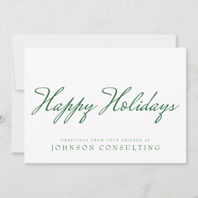 Simple Green Typography | Holiday Greetings Card (Front)