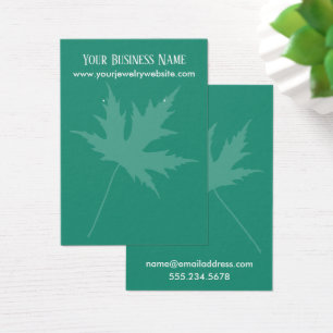 Simple, Green w/ Leaf Earring Holder Display Cards