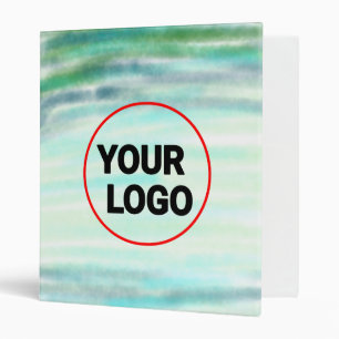 Simple green watercolor abstract add logo text min 3 ring binder