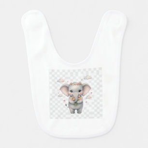 Simple green watercolor abstract add logo text min baby bib
