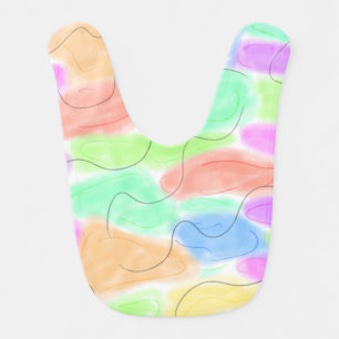 Simple green watercolor abstract add logo text min baby bib