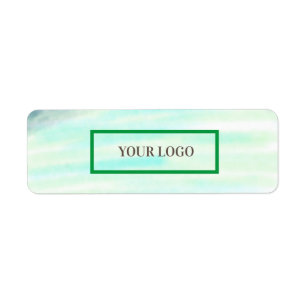 Simple green watercolor abstract add logo text min label