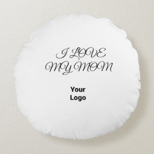 Simple green watercolor abstract add logo text min round pillow