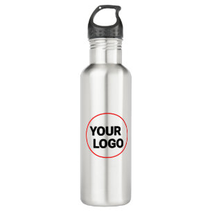 Simple green watercolor abstract add logo text min stainless steel water bottle