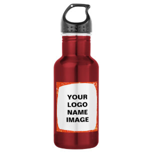 Simple green watercolor abstract add logo text min stainless steel water bottle