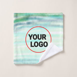 Simple green watercolor abstract add logo text min wash cloth
