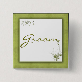 Simple Green Wedding Design Pinback Button