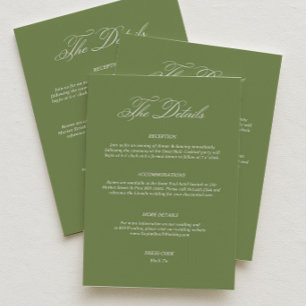 Simple Green Wedding Details Dress Code Enclosure Card