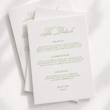 Simple Green Wedding Details Dress Code
