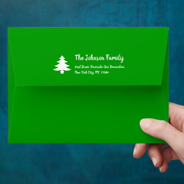 Simple Green White Christmas Party Holiday Mailing Envelope (Hand)