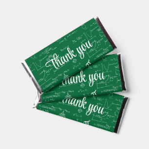 Simple Green White Mathematics Thank You Hershey Bar Favors