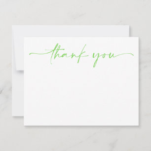 Simple Green & White Modern Minimalist Thank You Note Card