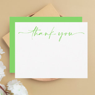 Simple Green & White Modern Minimalist Thank You Note Card