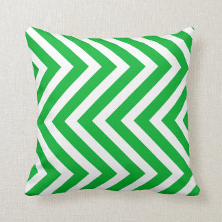 Simple green zigzag Christmas Throw Pillow