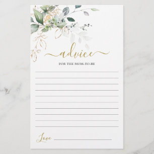 Simple Greenery Advice for the Mom To Be card