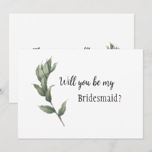 Simple Greenery Bridesmaid Proposal  Invitation