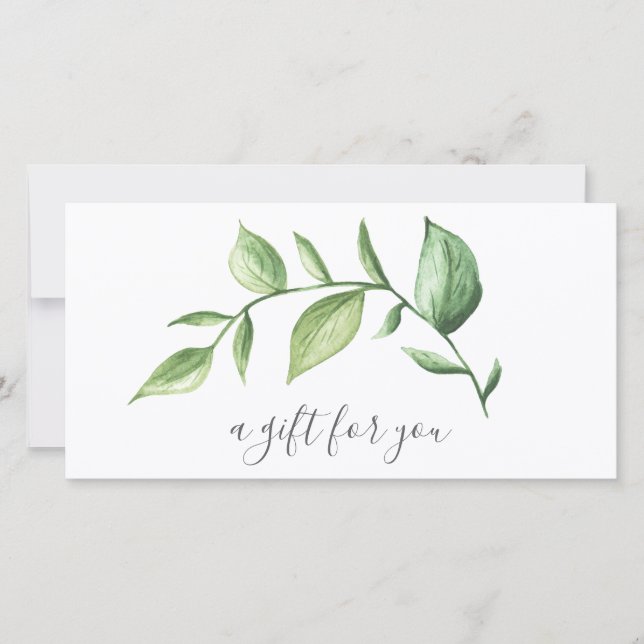 Simple Greenery Elegant Rustic Gift Certificate (Front)