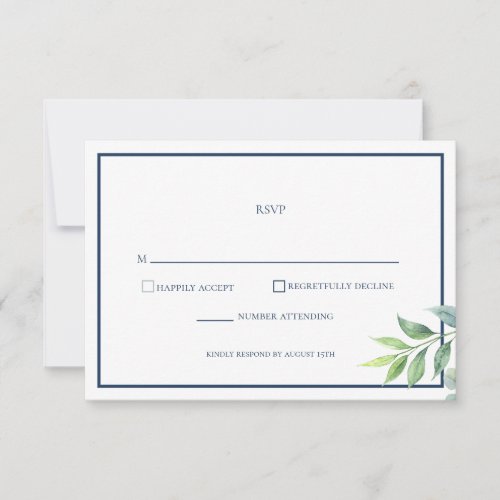 Simple Greenery Eucalyptus Wedding RSVP Card