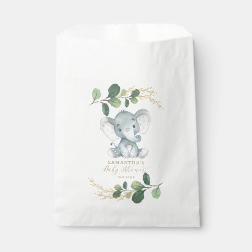 Simple Greenery Jungle Elephant Baby Shower Favor Bag