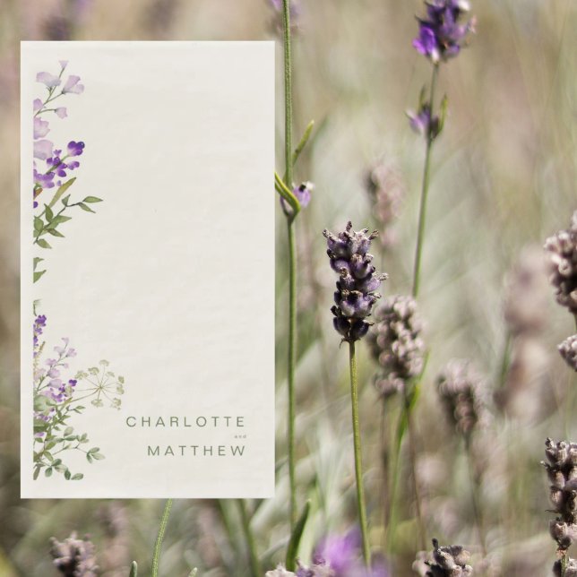 Simple Greenery Lavender Cream Wedding  Paper Guest Towels (Creator Uploaded)