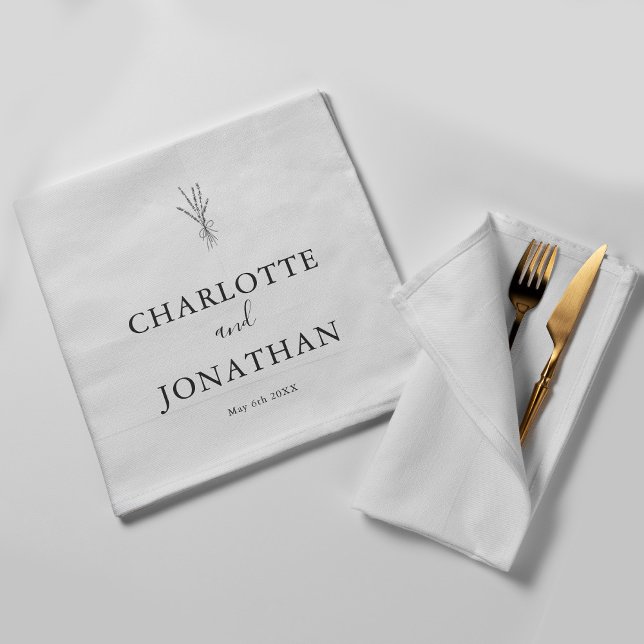 Simple Greenery Minimalist Botanical Wedding Napkins (Creator Uploaded)