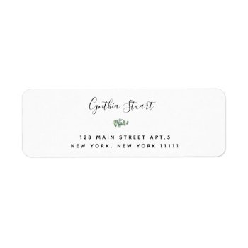 Simple Greenery Return Address Labels by Beanhamster at Zazzle