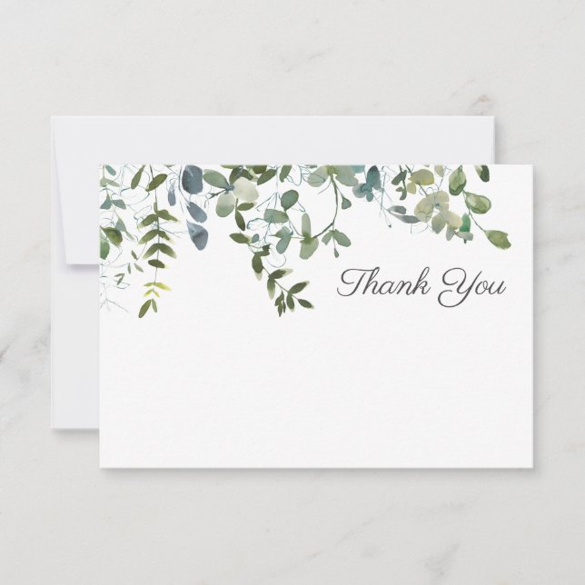 Simple Greenery Thank You Card (Front)
