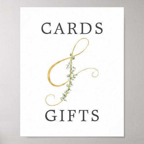 Simple Greenery Wedding Ampersand Cards Gifts Sign