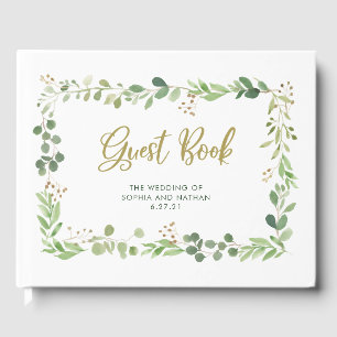 Simple Greenery Wedding Guest Book