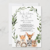 Simple Greenery Woodland Baby Shower By Mail Invitation (Front)