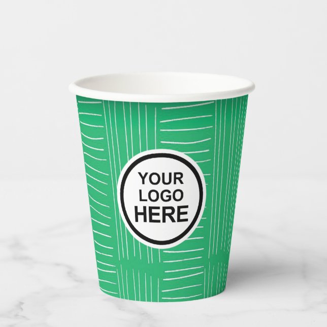 Simple GreenMinimal Business Logo Custom Paper Cup (Front)