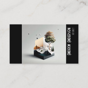 Simple grey black photo architect business card