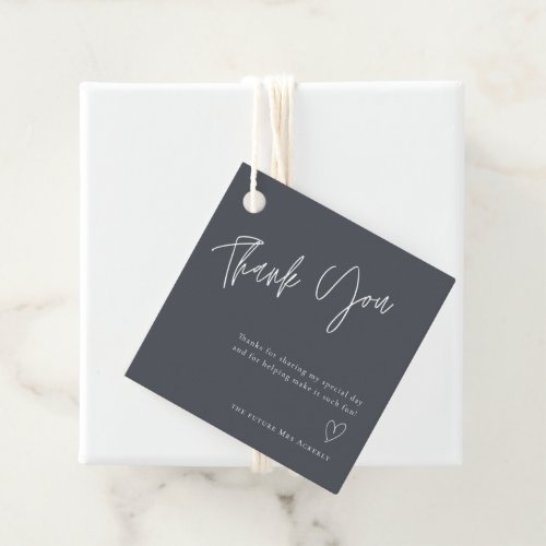 Simple Grey Bridal Shower Thank You Favor Tags