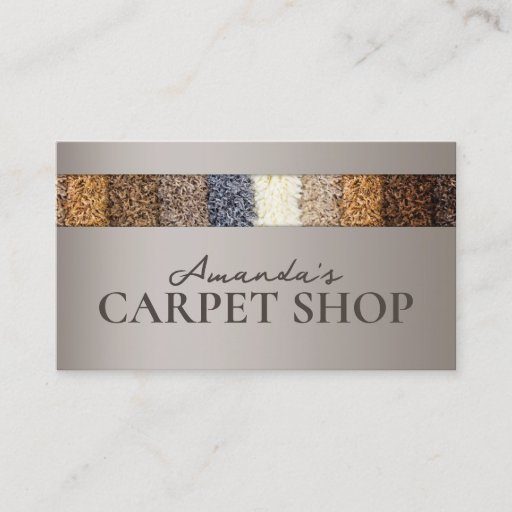 Customizable Simple Grey Carpet Shop Card Business Card Template