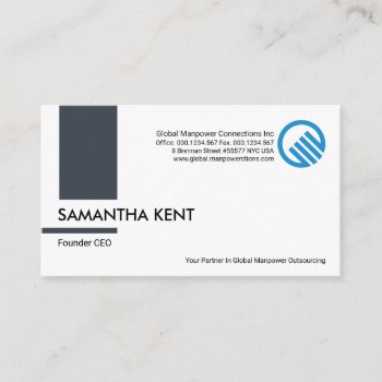 Simple Grey Column Stripe Recruitment Consultant Business Card by keikocreativecards at Zazzle