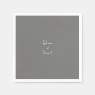 Simple Grey Custom Wedding Cocktail Napkins