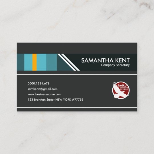 Simple Grey Elegance Company Secretary Business Card | Zazzle.com