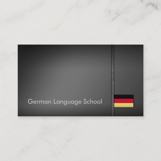 Customizable Simple Grey German Language School Business Card