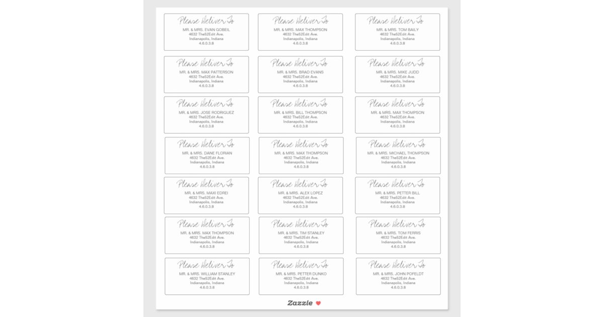 Simple Grey Guest Addressing Labels | Zazzle