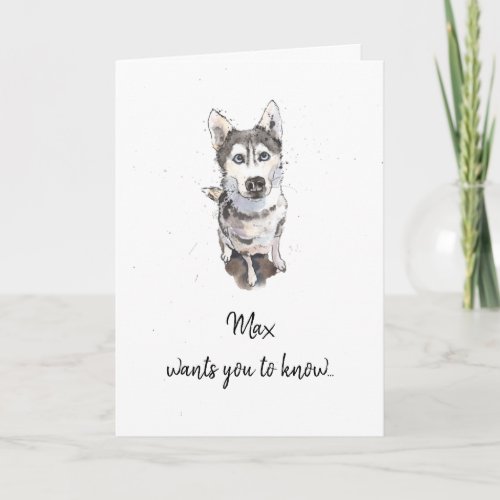 Simple Grey Husky minimal customized Mothers day Card