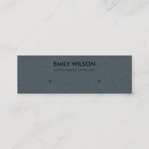 SIMPLE GREY KRAFT RUSTIC STUD EARRING DISPLAY LOGO MINI BUSINESS CARD