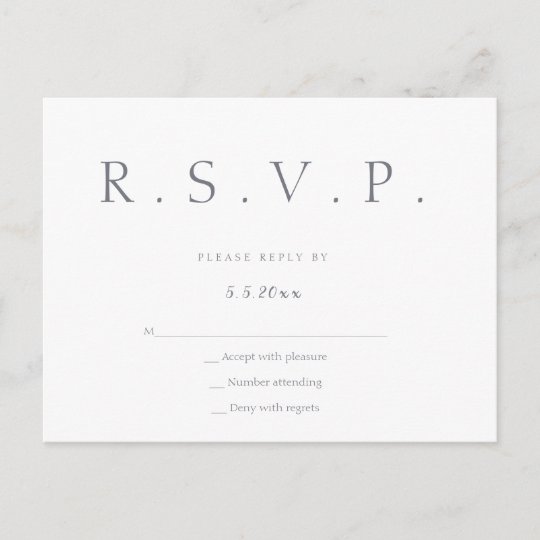 Simple grey lettering wedding rsvp postcards | Zazzle.com