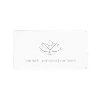 Simple Grey Lotus Flower Return Address Label
