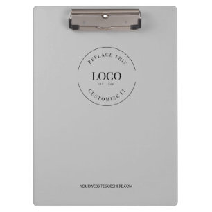 Simple Grey Minimalist Custom Logo Branded Clipboard