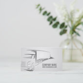 Simple Grey Minimalist Trailer Business Card (Standing Front)