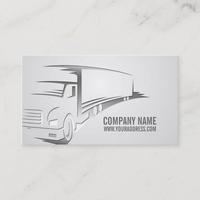 Simple Grey Minimalist Trailer Business Card (Front)