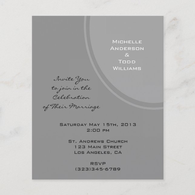 Simple Grey Modern Wedding (Front)