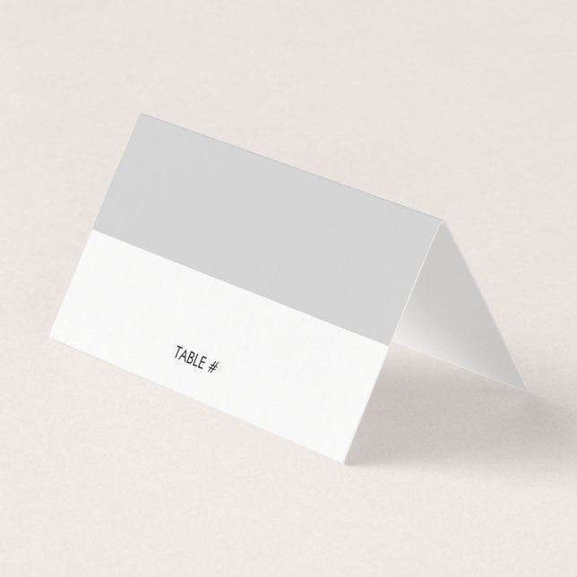Simple grey place cards - folded (Front)