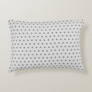 Simple Grey Polka Dot Pattern Accent Pillow