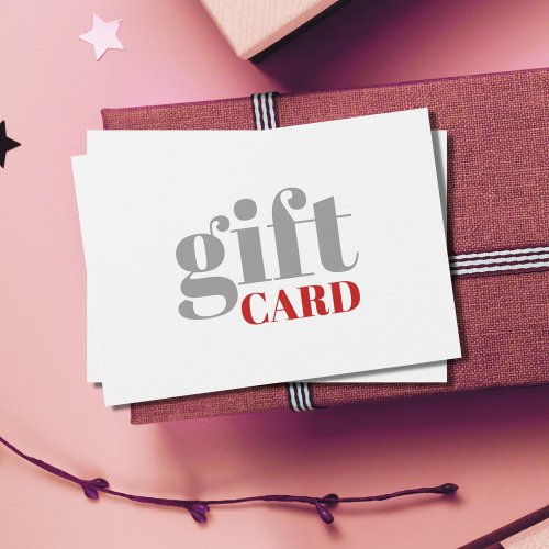 Simple Grey Red White Beauty Gift Card